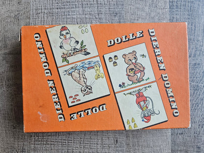 Clipper Dolle Dieren domino met dierenafbeeldingen en originele doos