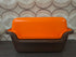 Vintage Curver aardappelbak in bruin en oranje met uitneembare schillenbak voor aardappelschillen.
