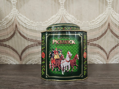 Vintage Pickwick theeblik van Douwe Egberts met koetsafbeelding