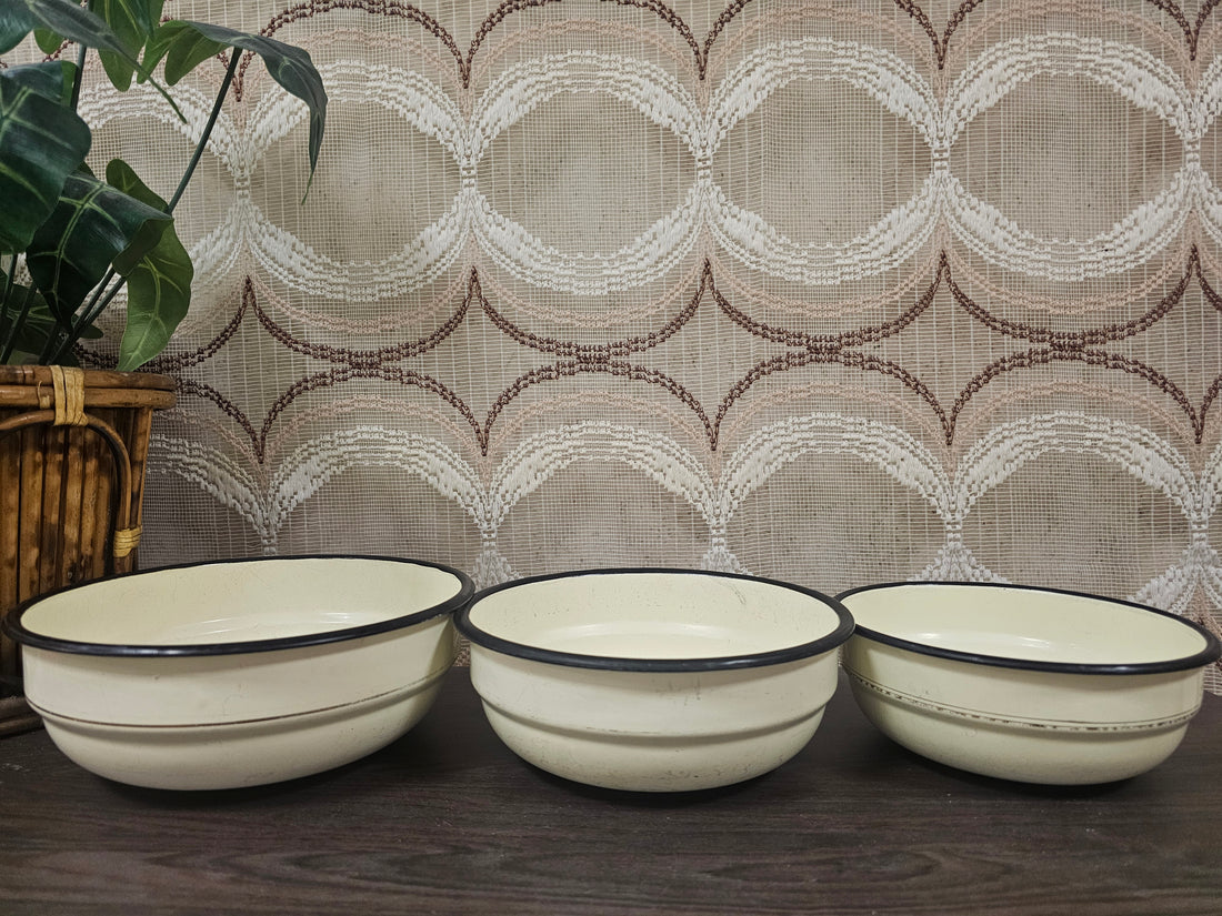 Emaille nestschalen - set 3 stuks