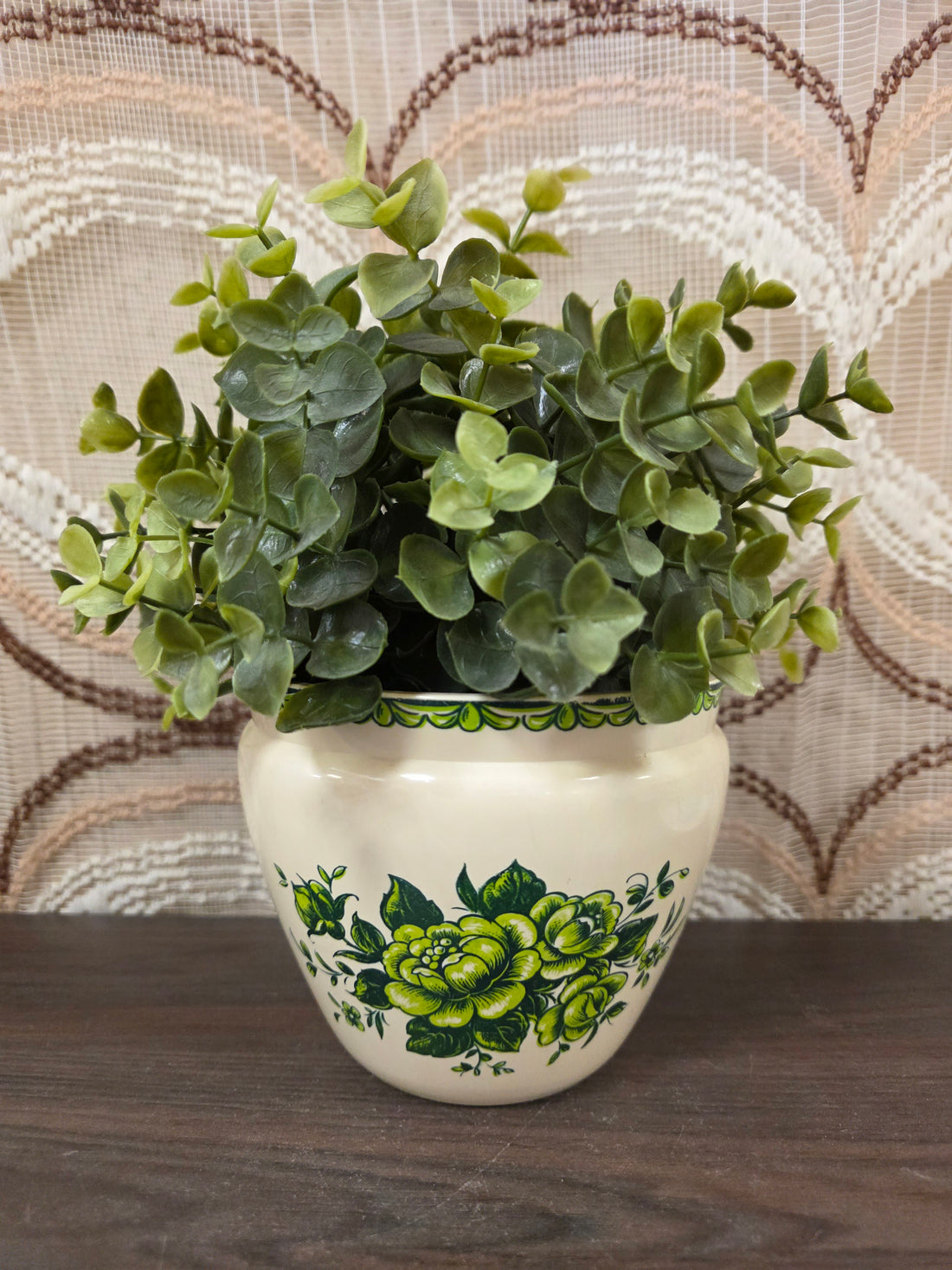 Emsa bloempot groen bloem kunststof vintage