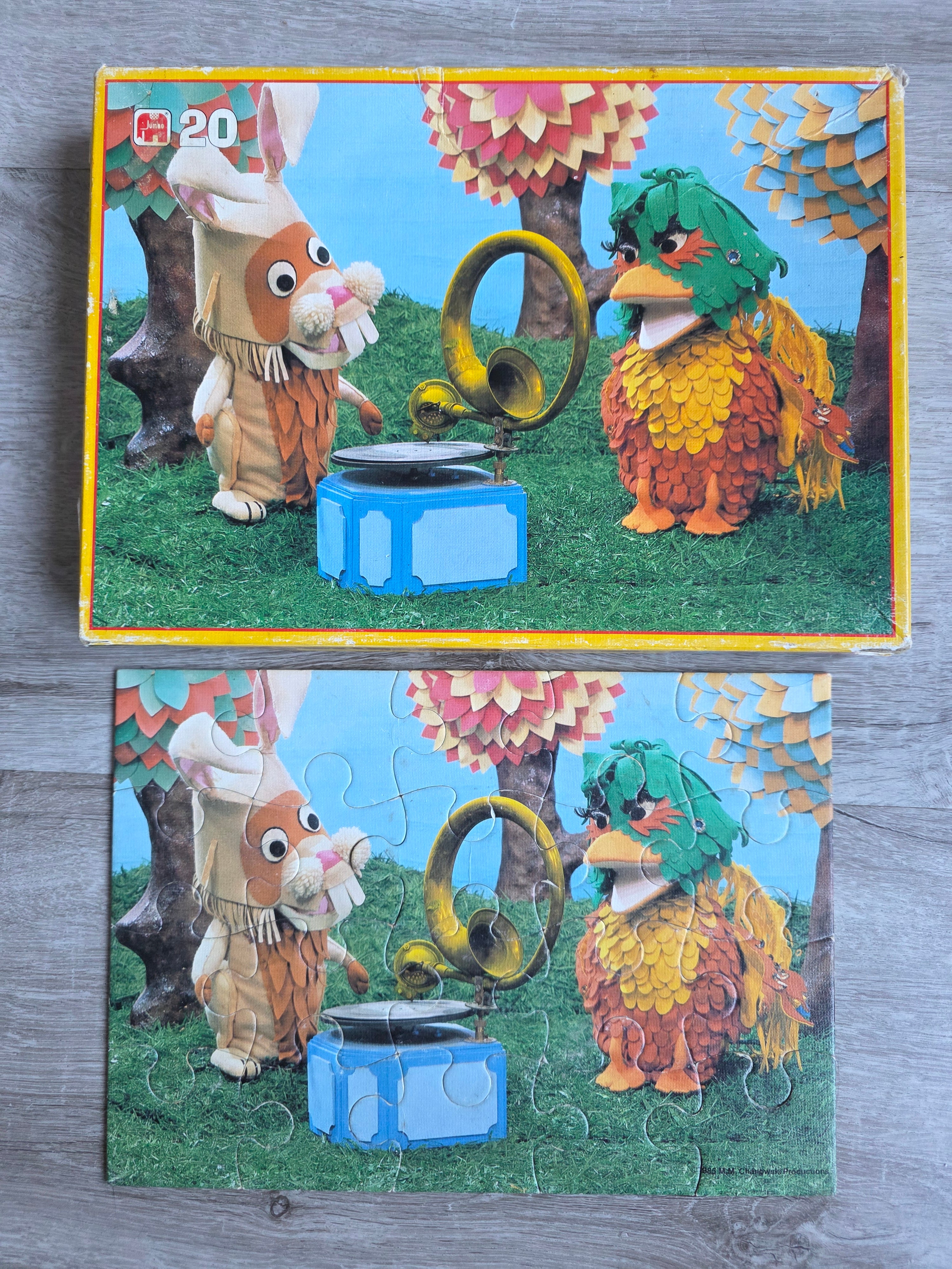 Vintage puzzel met Zoef de Haas uit de Fabeltjeskrant,
