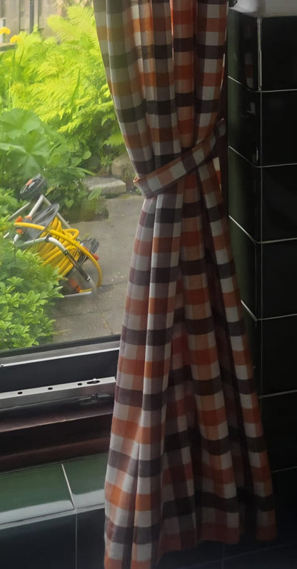 Vintage keukengordijnen jaren 70 geruit