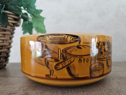 Gien France vintage bruine schaal