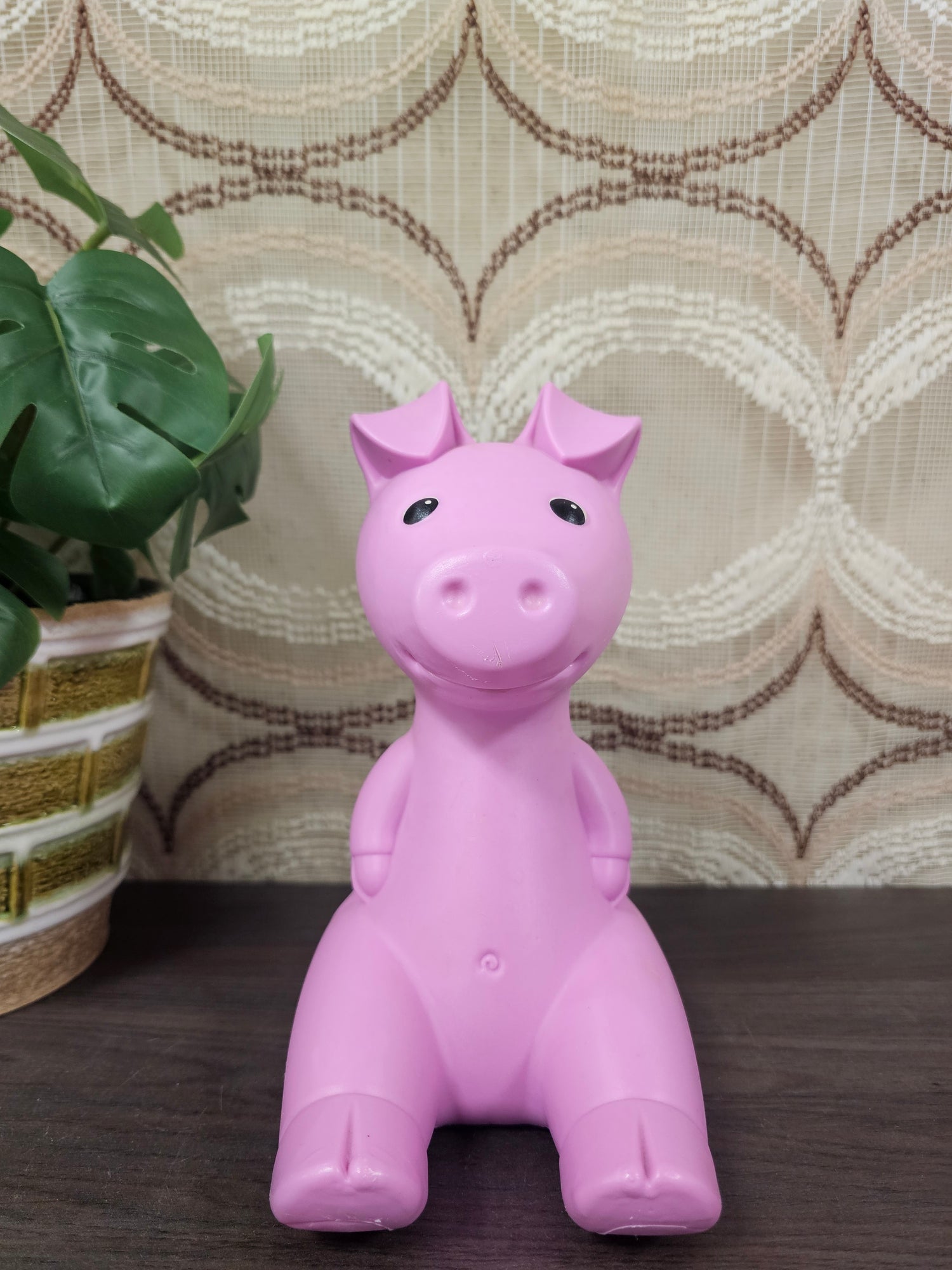 Gullgris spaarpot Ikea jaren 90 ontwerp Monika Mulder roze vintage