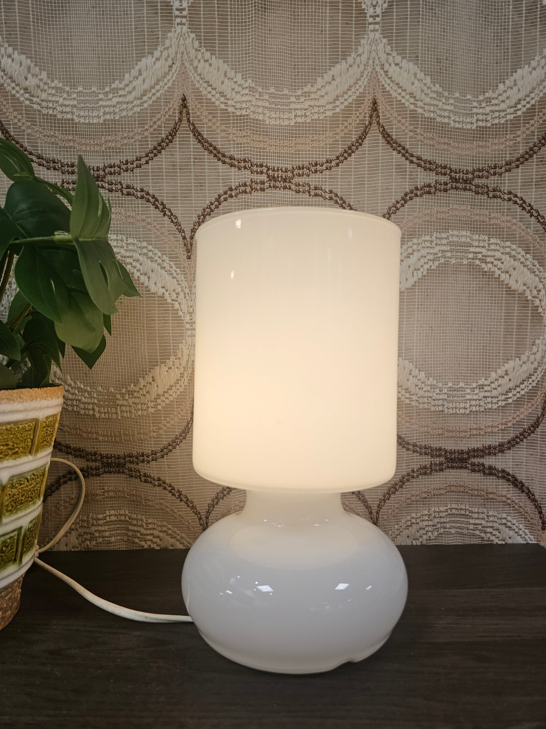 Ikea Lykta wit mushroom glazen lamp