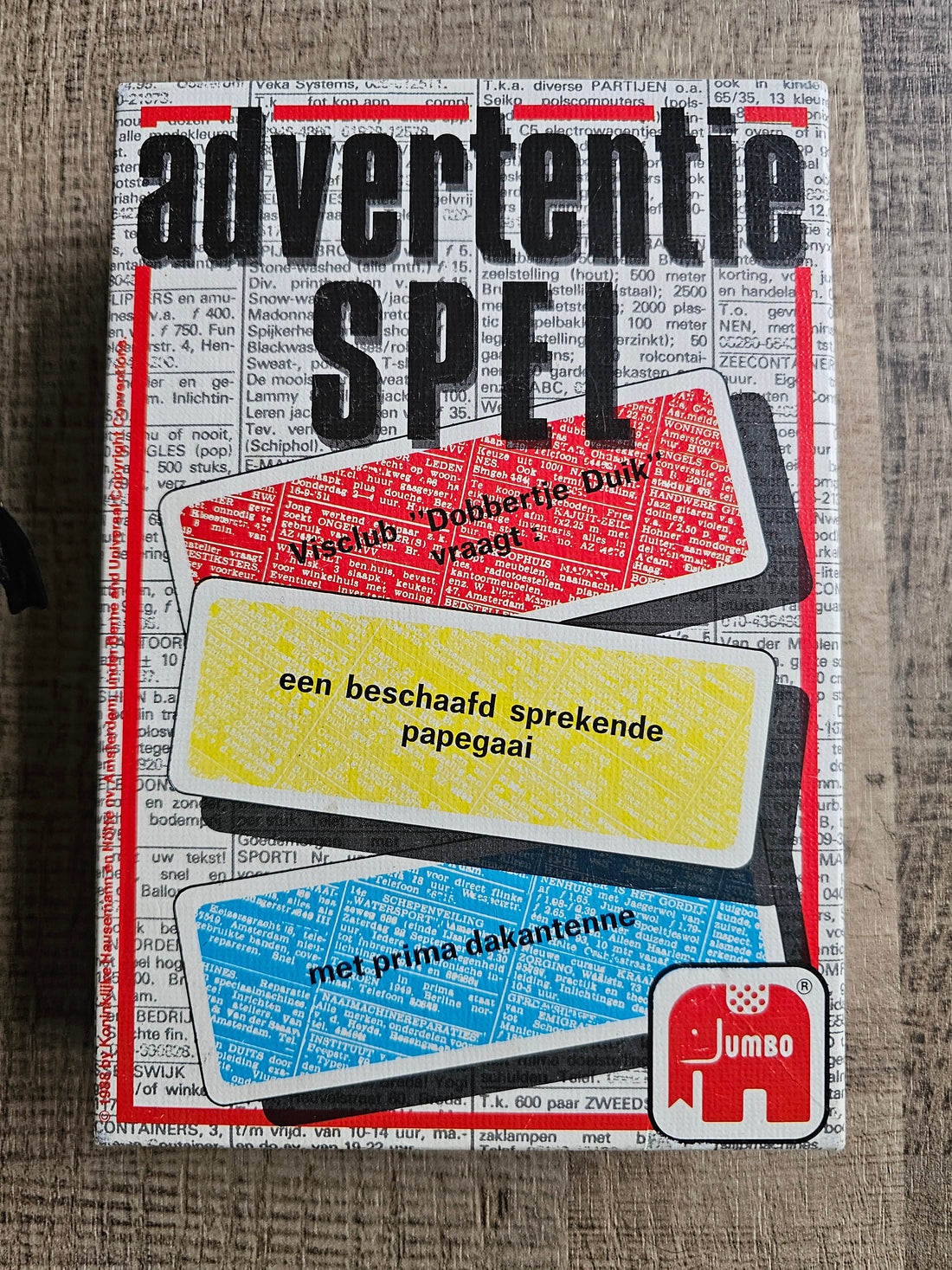 Jumbo Advertentiespel vintage kaartspel jaren 70 met kleurrijke kaarten