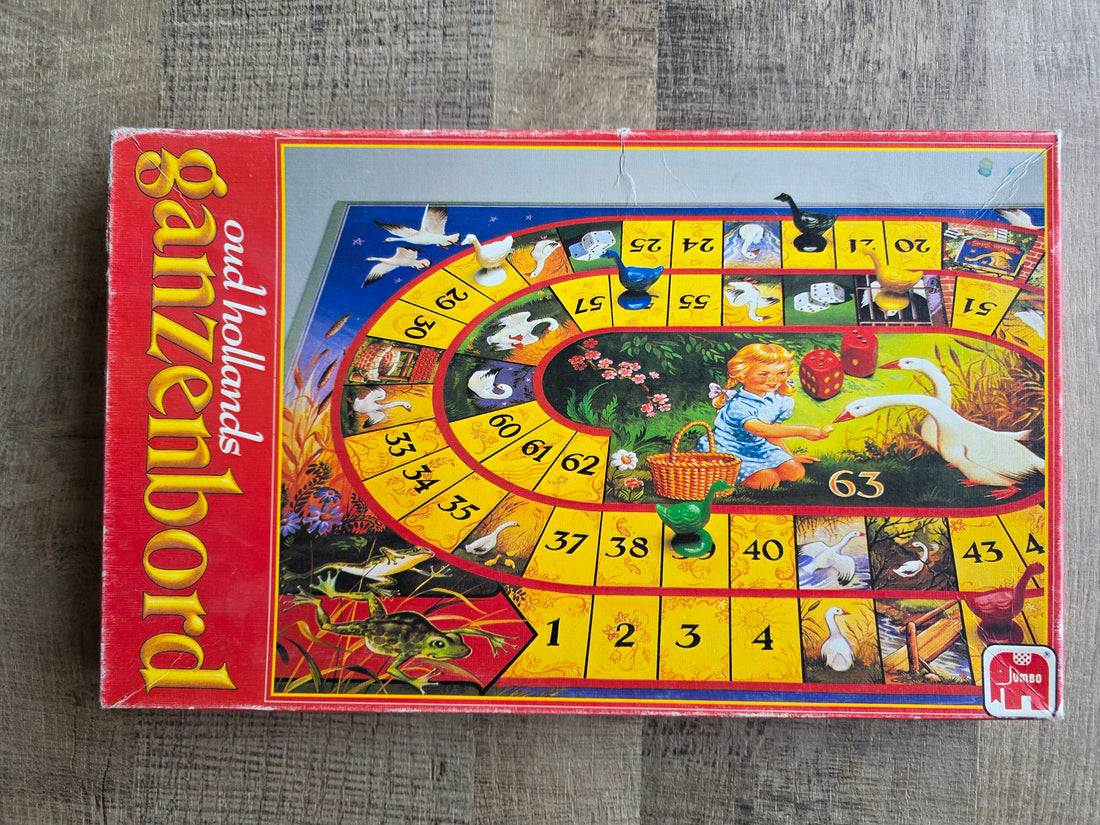 Jumbo Hollands Ganzenbord vintage bordspel in rode doos