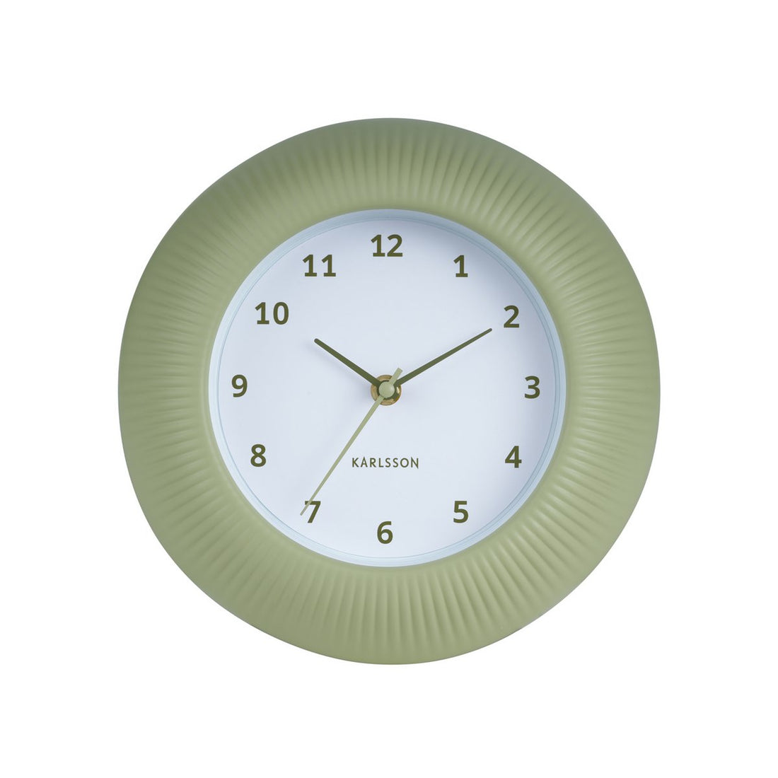 Karlsson wandklok rib – groen retro design (25 cm)