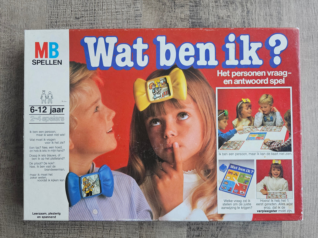 Vintage gezelschapsspel Wat ben ik? van MB Spellen – compleet in doos