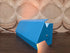 Blauwe metalen vintage wandlamp van Massive met snoer en schakelaar