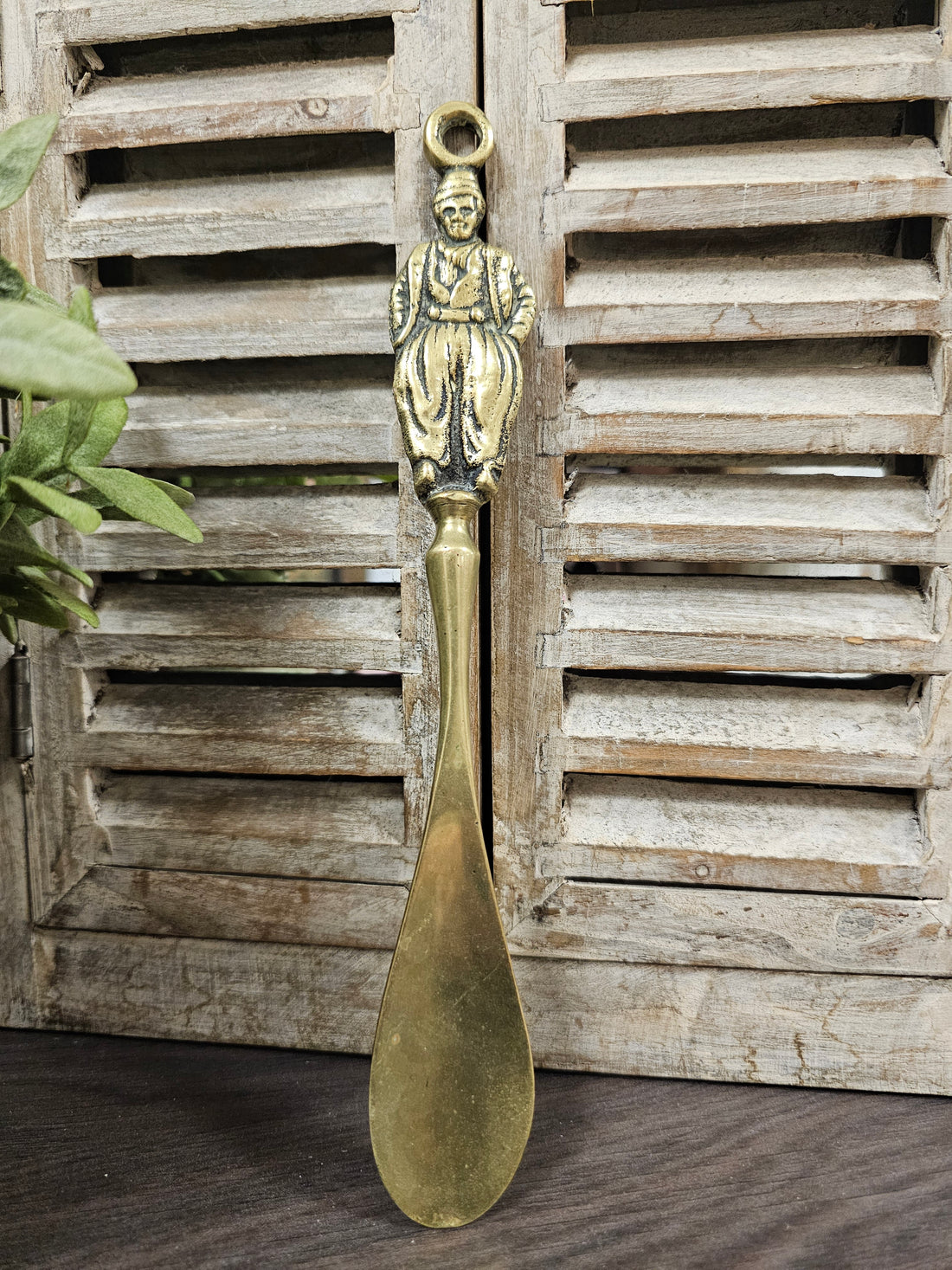 Vintage Messing schoenlepel &quot;man&quot;