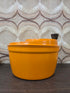 Vintage oranje Moulinex slacentrifuge uit de jaren 70 met draaislinger