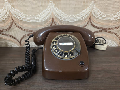PTT T65 telefoon met draaischijf chocoladebruin
