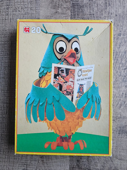 vintage puzzel Fabeltjeskrant met Meneer de Uil – 20 stukjes