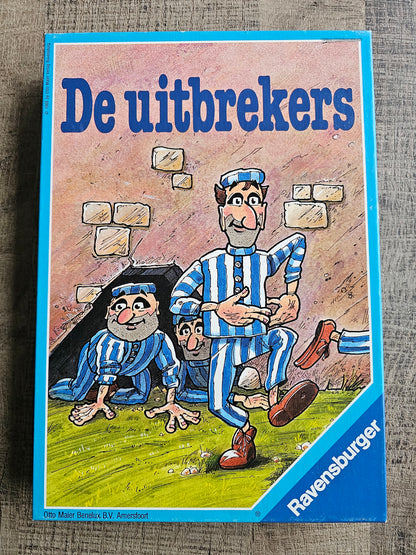 De Uitbrekers bordspel van Ravensburger met boeven en boten, achterkant doos met spelregels