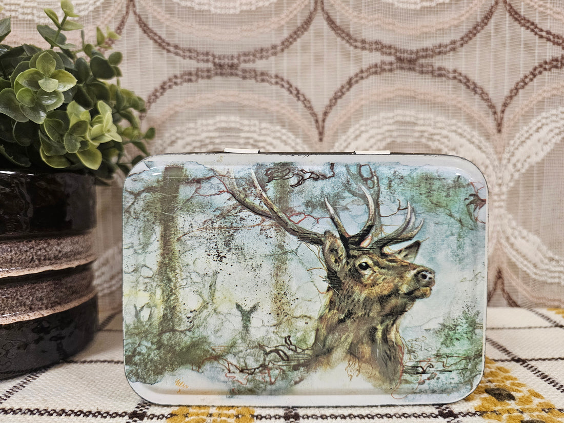 Royco blik met dierenillustraties van Rien Poortvliet, vintage keukenblik