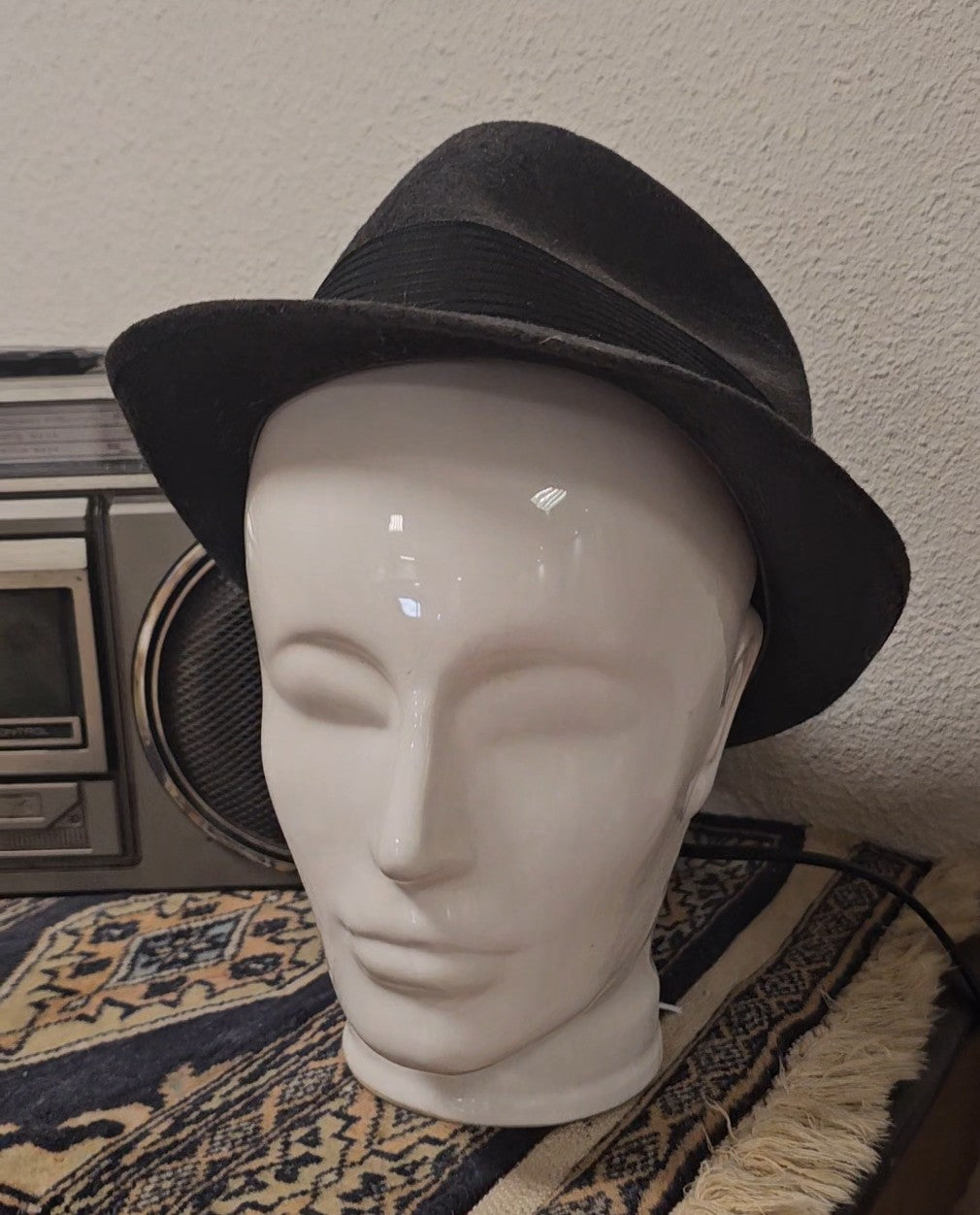 Wit vintage keramieken mannequin hoofd