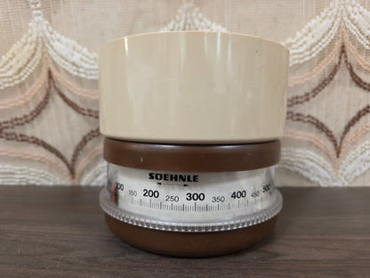 Vintage Soehnle keukenweegschaal bruin crème 500 gram