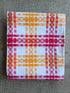 Vintage katoenen theedoek met rood oranje ruitpatroon 61 x 61 cm