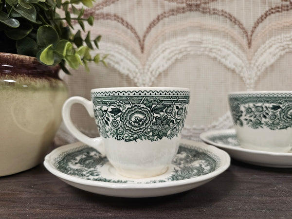 【VINTAGE】Villeroy&Boch まとめ　Burgenland Villeroy & Boch Burgenland groen kop en schotel gebloemd porselein