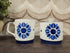 Villeroy & Boch Delta roomstel wit met blauw bloemmotief melkkan en suikerpot