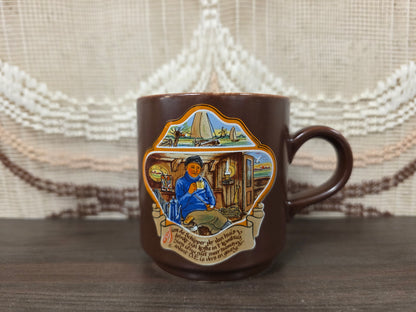 Vintage Douwe Egberts mok met Siem de schipper illustratie van Villeroy en Boch