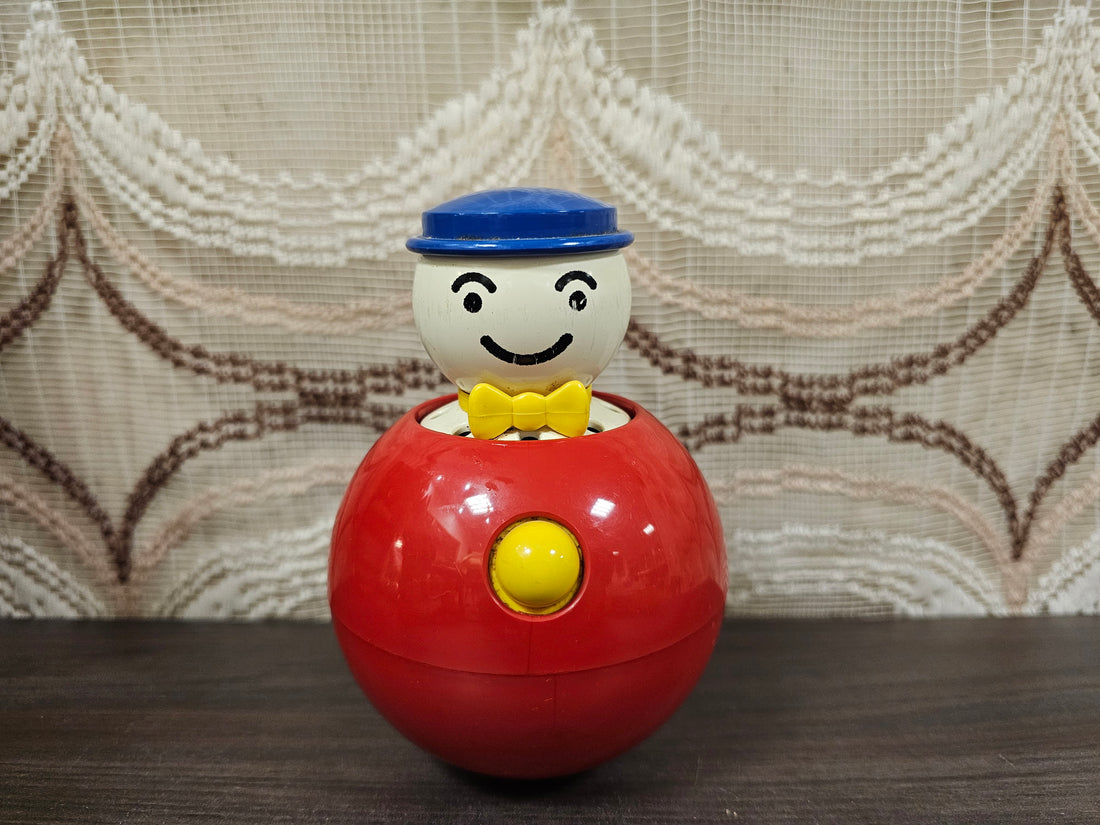 Vintage Ambi Toys Jack in de bal speelgoed jaren 80 met gele knop