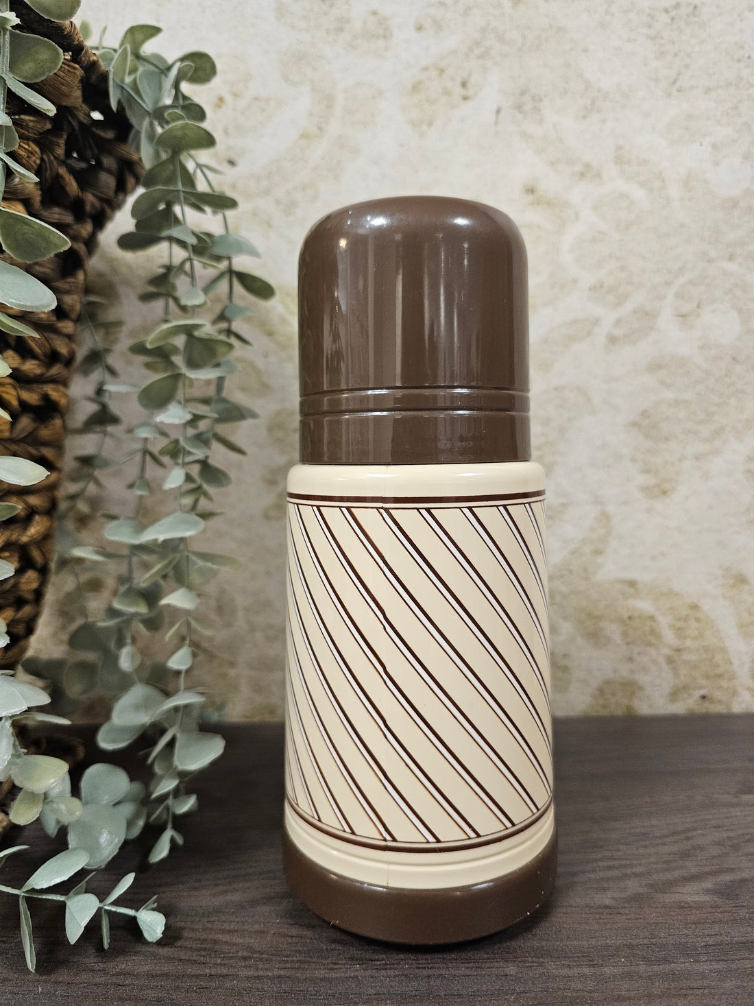 Vintage Emsa thermosfles bruin / beige