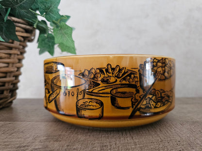 Vintage Gien France vintage bruine schaal