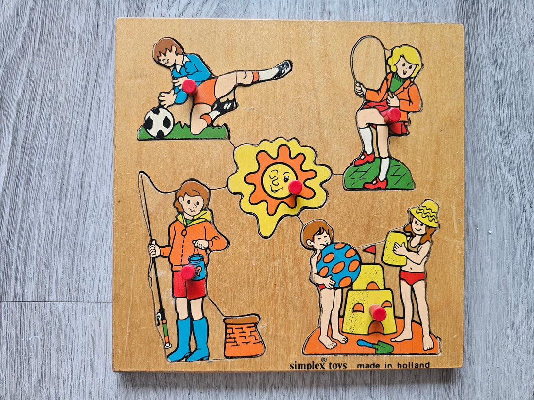 Vintage Simplex Toys houten puzzel made in Holland