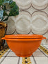 Vintage oranje Tupperware kom met zonnedeksel uit de jaren ’70, kunststof kom met deksel, 11 cm hoog, 20 cm diameter.