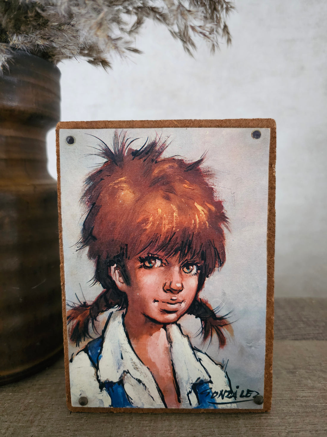 Vintage schilderijtje "meisje"