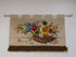 Vintage wandkleed met bloemenprint en bruine franjes