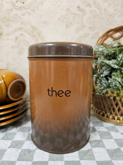Bruin Brabantia Shadow Brown theeblik met opdruk Thee