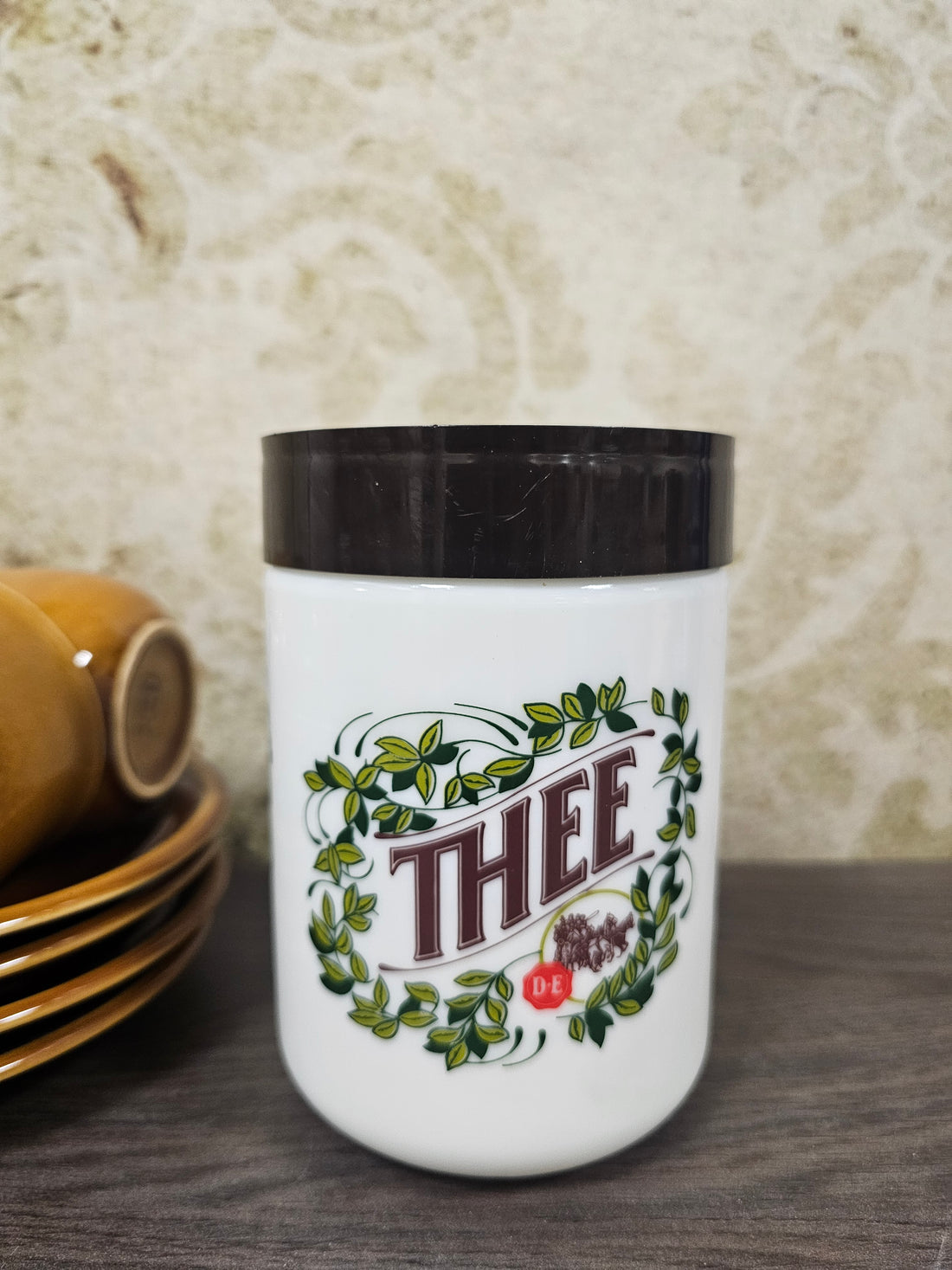 Douwe Egberts opaline voorraadpot "THEE"