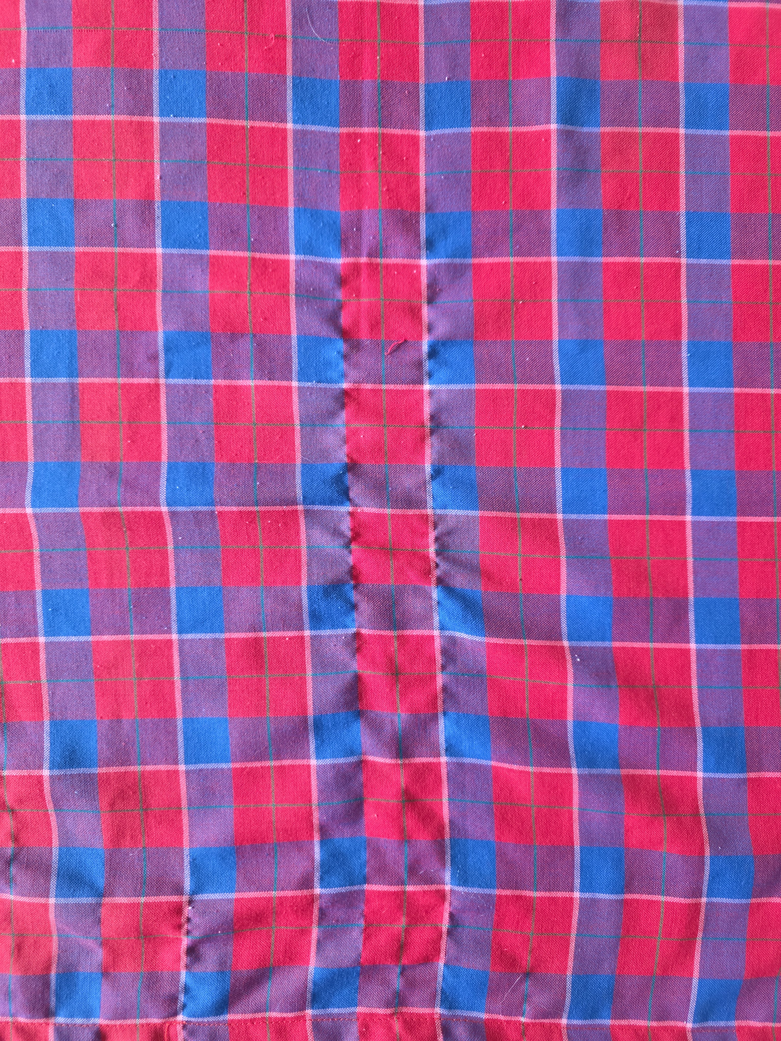 Vintage geruit tafelkleed rood blauw 232 x 132 cm