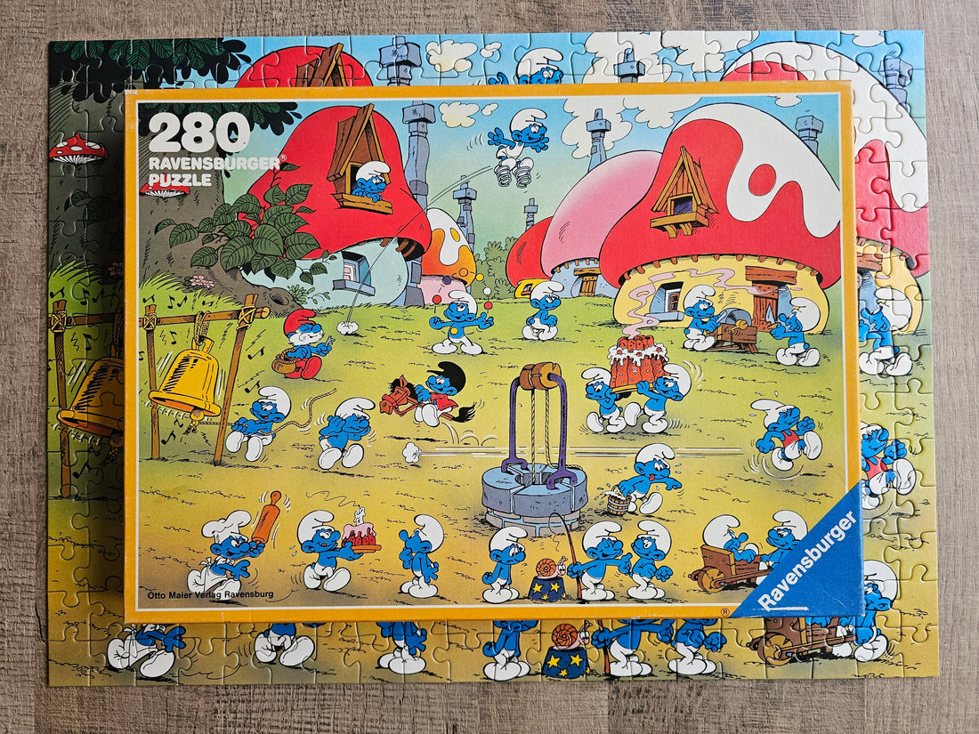 Ravensburger puzzel Smurfen 1983 In het dorp van de Smurfen 280 stukjes