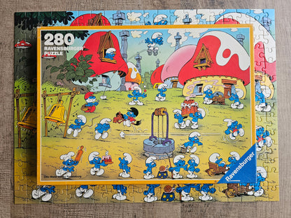 Ravensburger puzzel Smurfen 1983 In het dorp van de Smurfen 280 stukjes