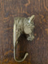Messing wandhaak paardenhoofd vintage