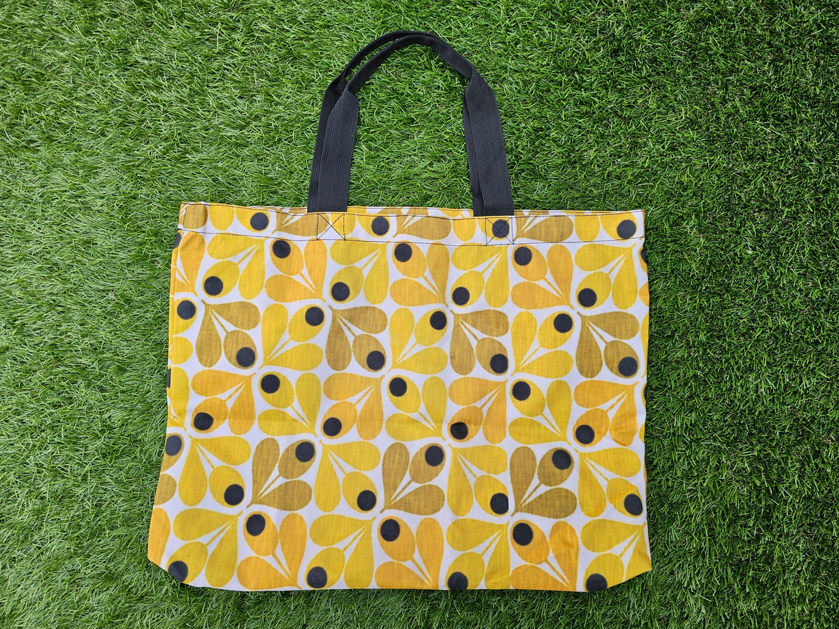 Retro shopper tas gele bloem