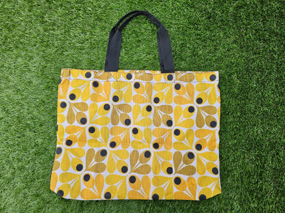 Retro shopper tas gele bloem