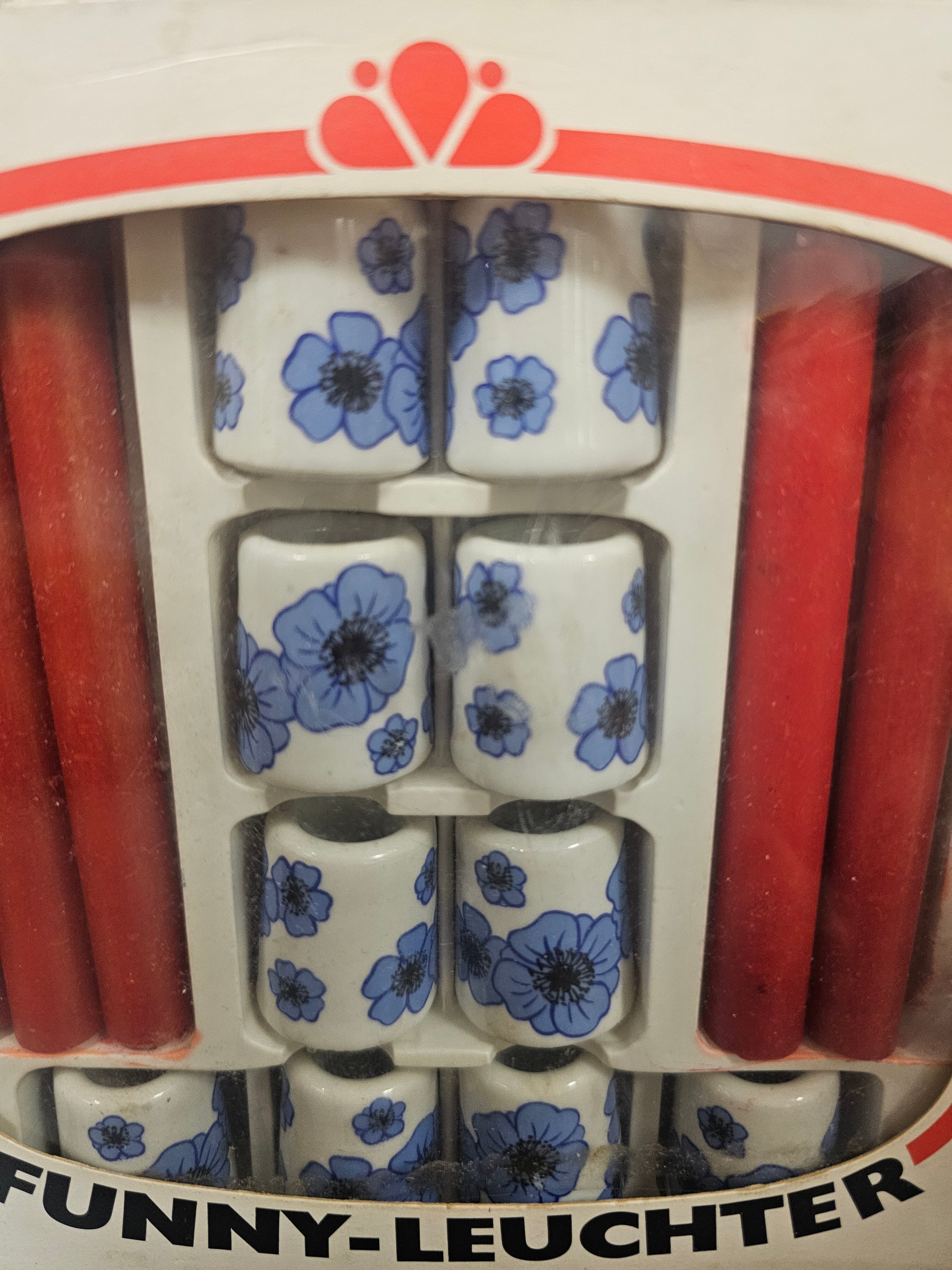 Funny Leuchter Mini kandelaar blauwe bloemen