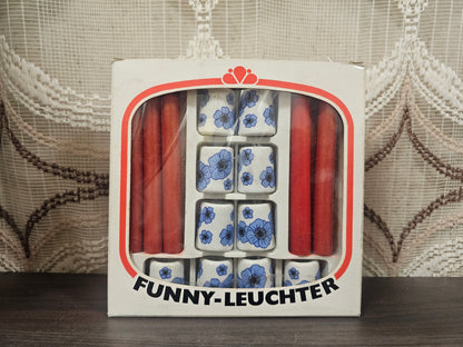 Funny Leuchter Mini kandelaar blauwe bloemen