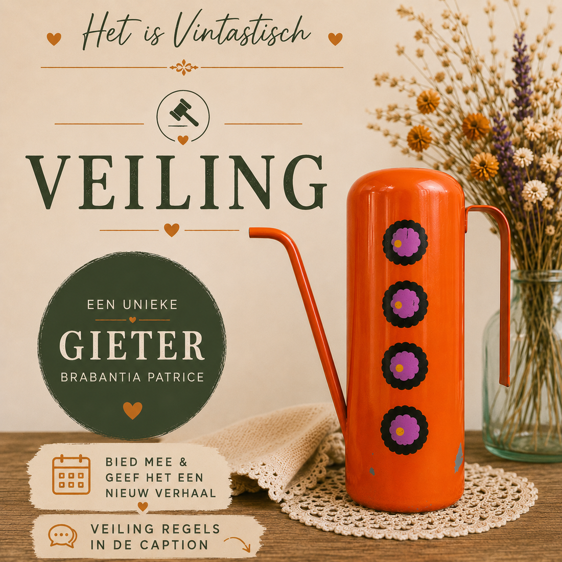 Brabantia Patrice metalen oranje gieter