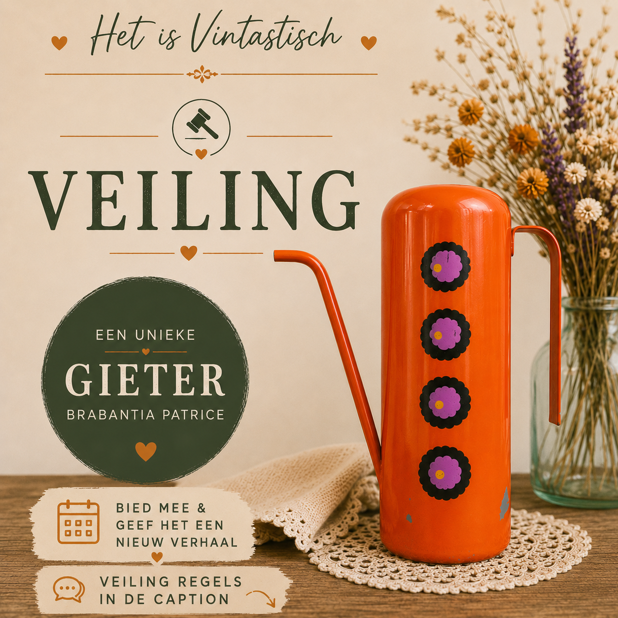 Brabantia Patrice metalen oranje gieter