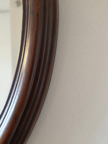 Vintage ovale spiegel met houten lijst