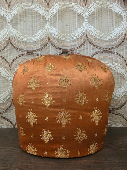 Vintage theebeurs met knip oranje goud