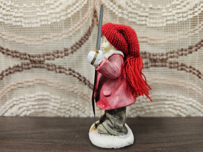 Beeldje jongen met ski’s winterdecoratie 11 cm