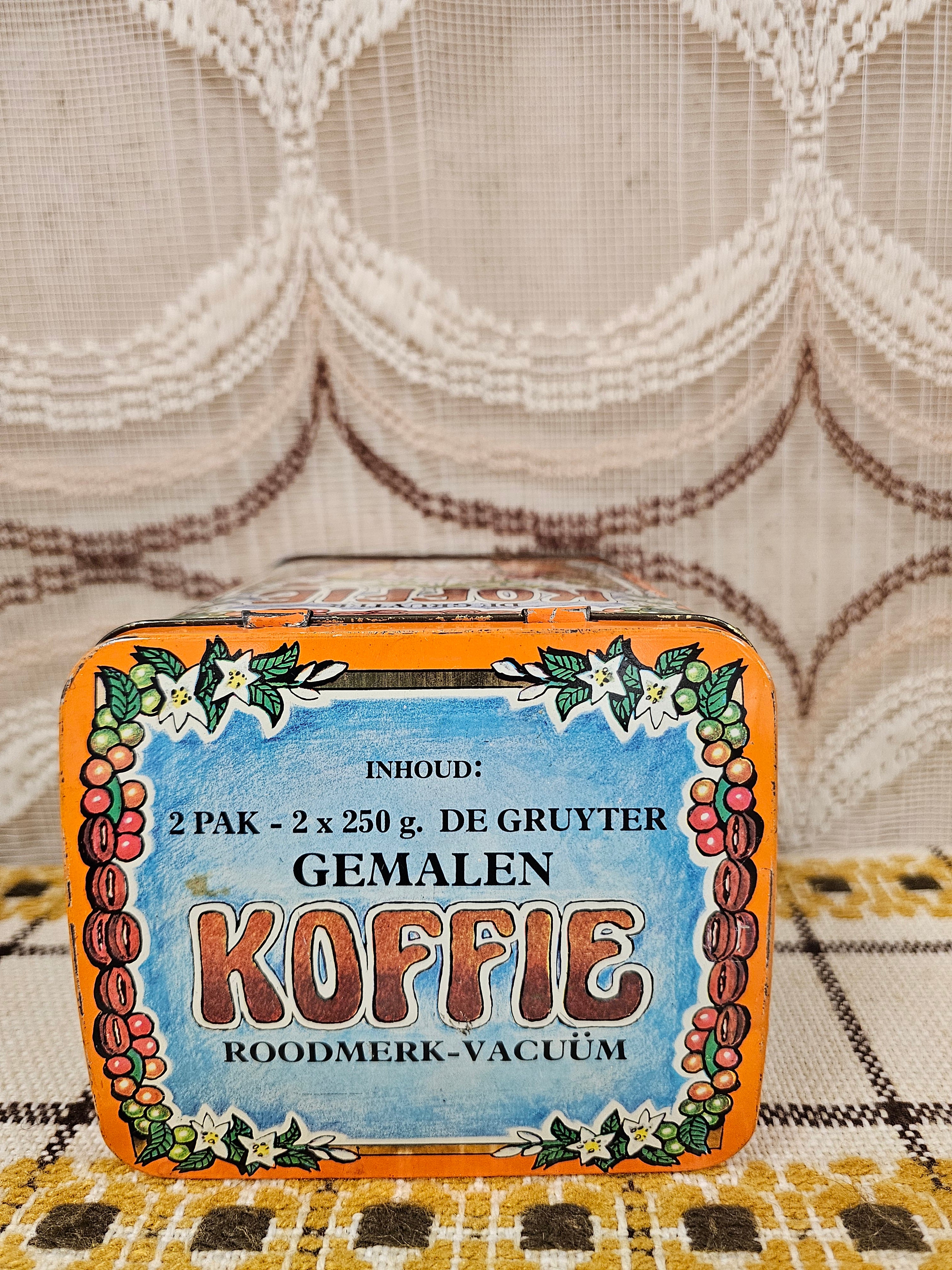 Vintage De Gruyter koffieblik oranje  2x 250 gram